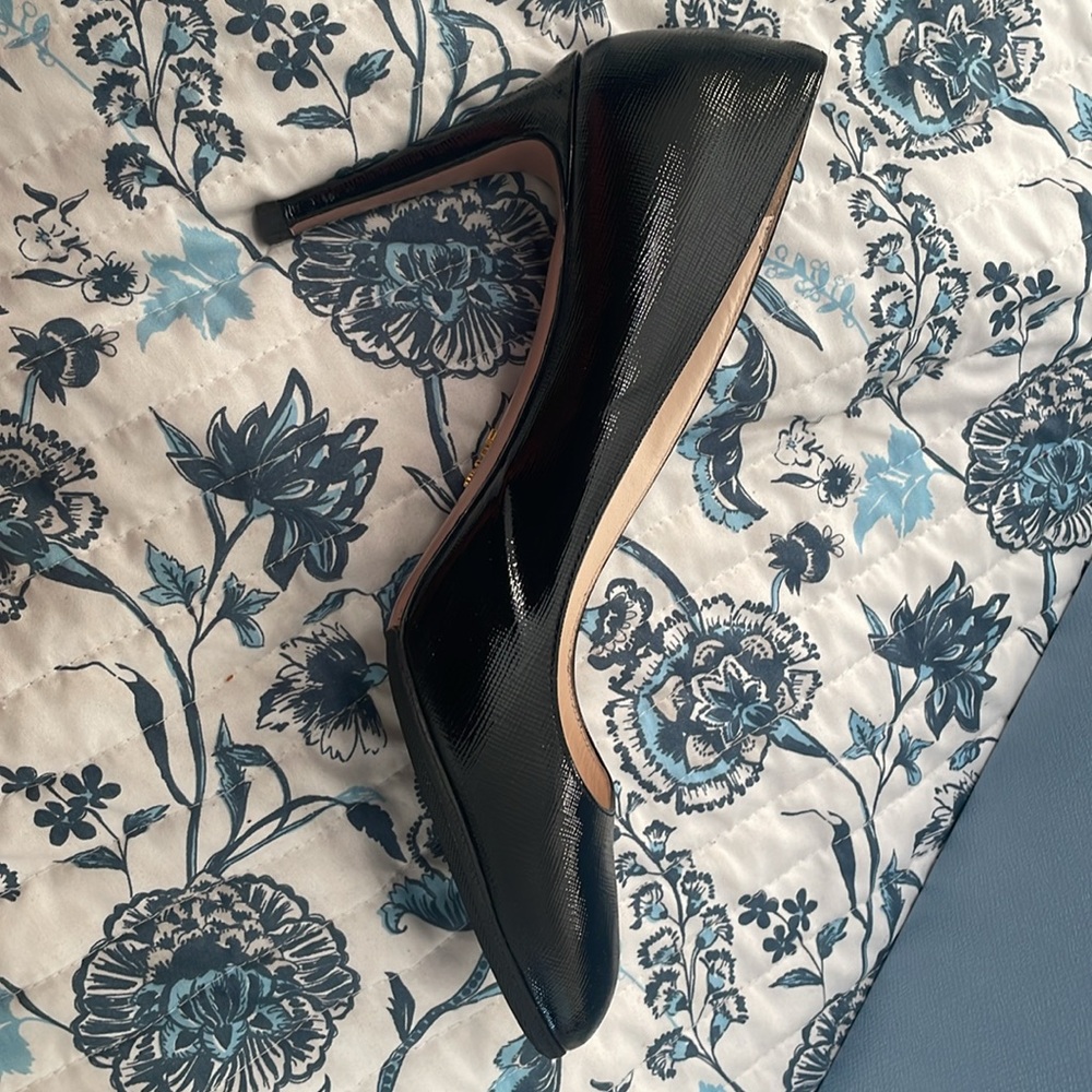 Prada Black Leather Almond-Toe High Heels - Picture 7 of 7